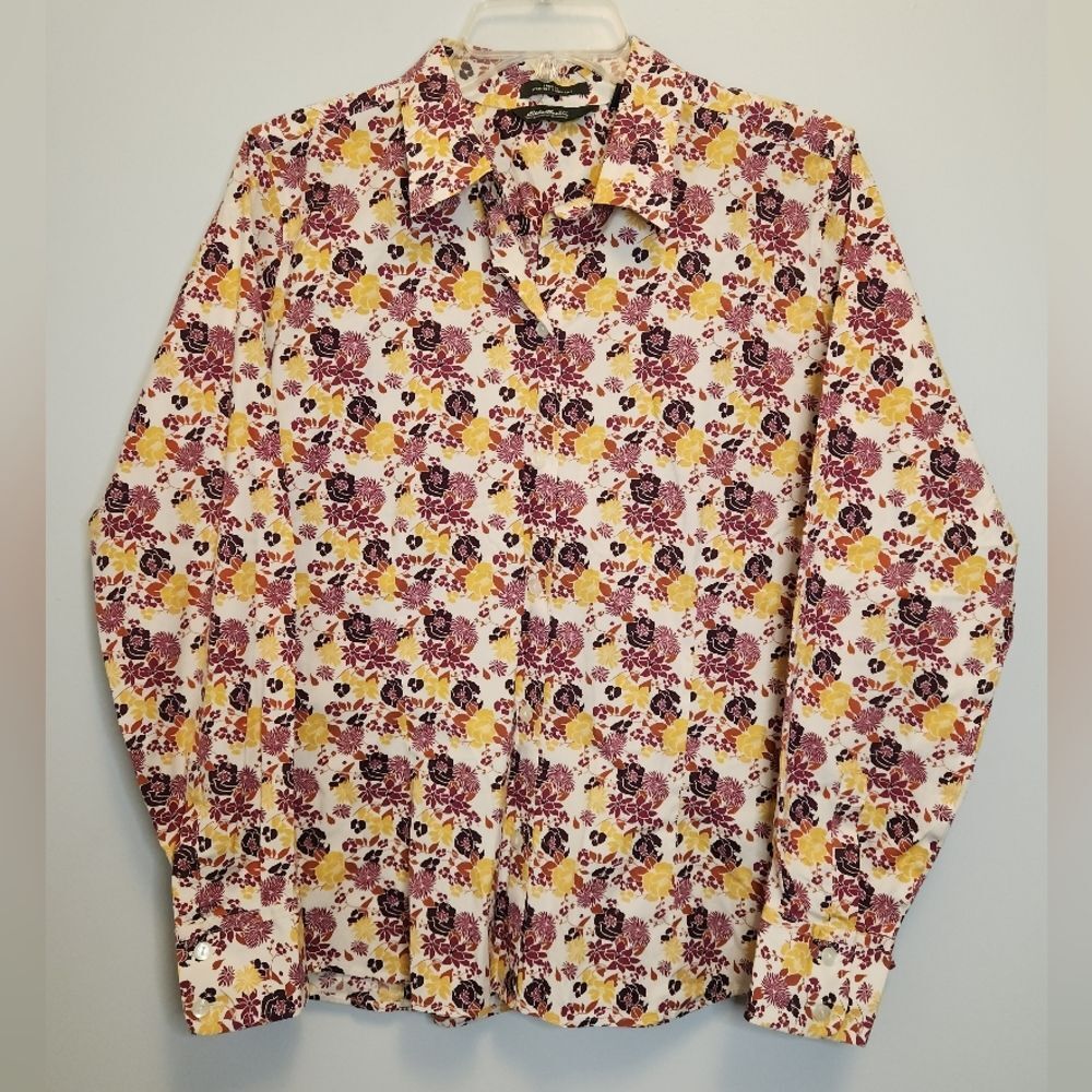 Eddie Bauer Floral Button-Down Shirt Size Large
